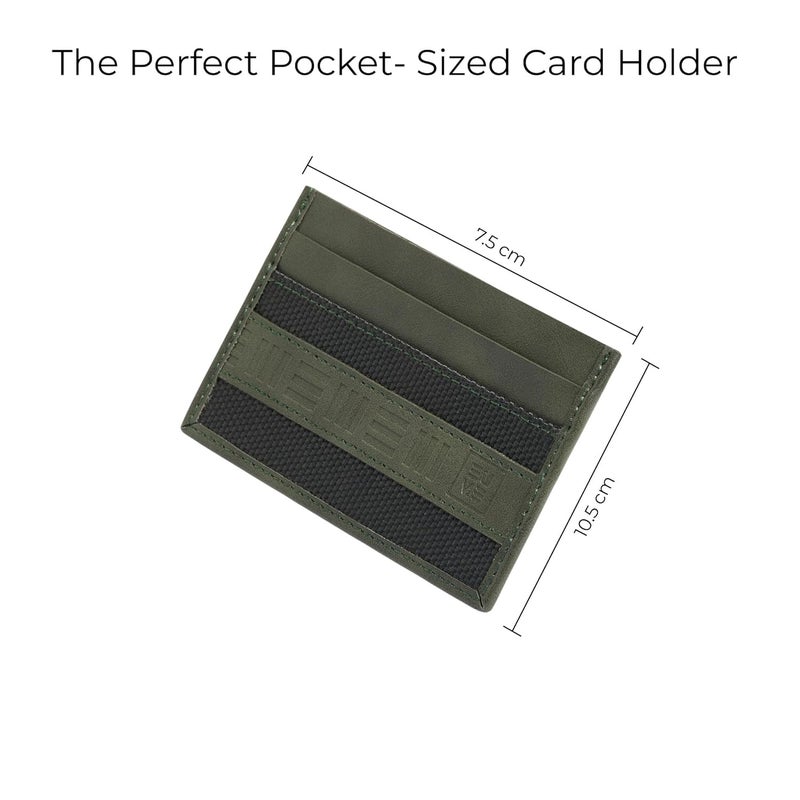 EUME Zen Card Holder for Men & Women, Olive Green | Slim Premium Vegan Leather | 4 Card Slots & 1 Slip Pocket| Slim & Durable Design | Card Holder Wallet for Credit, Debit, & Id Cards - Image 2