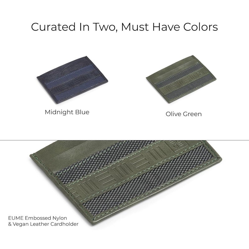 EUME Zen Card Holder for Men & Women, Olive Green | Slim Premium Vegan Leather | 4 Card Slots & 1 Slip Pocket| Slim & Durable Design | Card Holder Wallet for Credit, Debit, & Id Cards - Image 5
