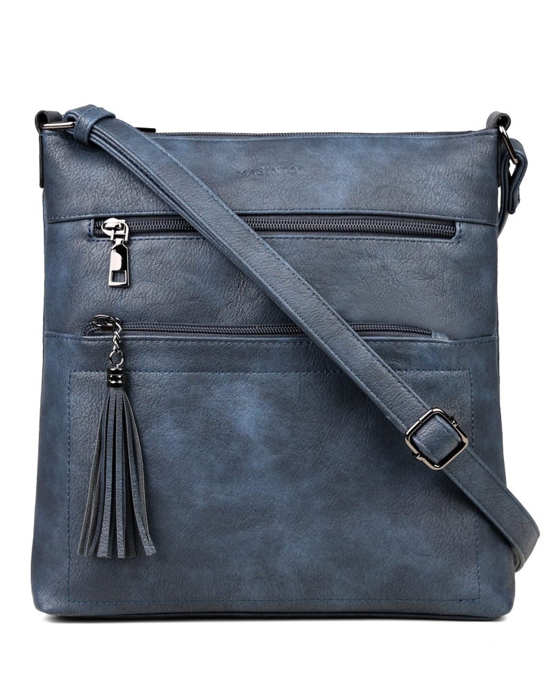 MASINTOR Crossbody Purses for Women, Multi Pocket Casual Crossbody Bag, Adjustable Strap Shoulder Bag with Tassel - Image 1