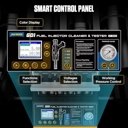 AUTOOL Automotive 6-Cylinder 110V GDI Fuel Injector Cleaning Machine,EFI Fuel Injector Cleaner Kit Tool,FSI Fuel Injector Tester Cleaner for All Petrol and Car Motorcycle - Image 3