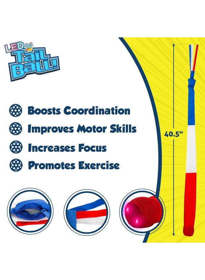 PICK A TOY Outdoor Throw and Catch Light Up Ball Games -Kids Sports Ball & LED Tail Glow at Night - Play in The Dark - Fun Throwing Toys for Kids & Adults, Boys & Girls - Image 2