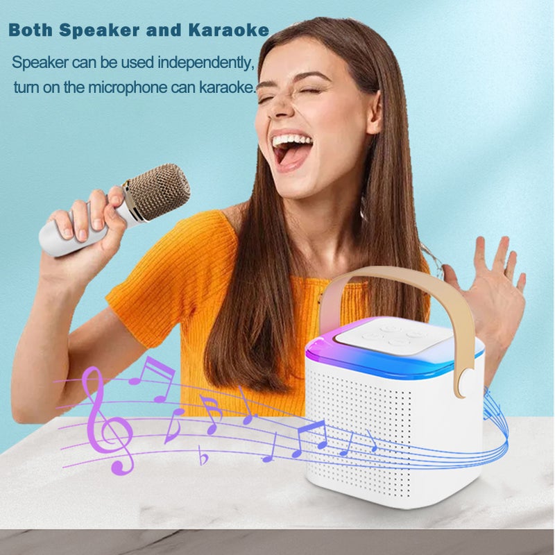 Karaoke Machine with Wireless Microphone Portable for Adults & Kids BT Karaoke Speaker RGB Lights Speaker Supports TF Card Type-C Headphone Auxin Monitoring for Party Meeting - Image 3