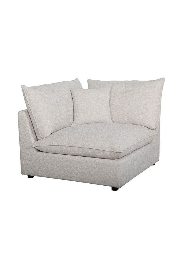 DANUBE HOME Napoleon Corner Fabric Modular Sofa Accent Chair Modern Design One Seat Sofas Comfortable Living Room Seating Furniture For Home L 103 x W 103 x H 91 cm Beige  - Image 1