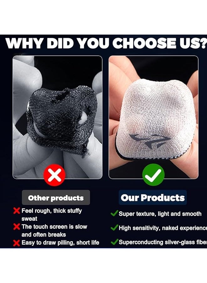 4PCS Gaming Finger Sleeves Silver Fiber, Anti Sweat, Extremely Thin, Breathable Touchscreen dedales Gamer Finger Cover - Image 4