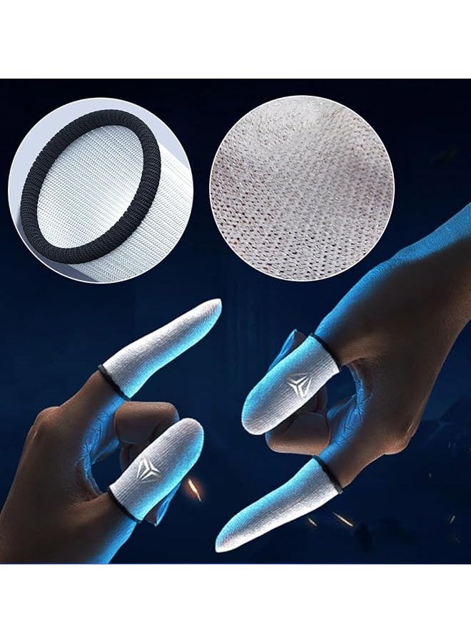 4PCS Gaming Finger Sleeves Silver Fiber, Anti Sweat, Extremely Thin, Breathable Touchscreen dedales Gamer Finger Cover - Image 5