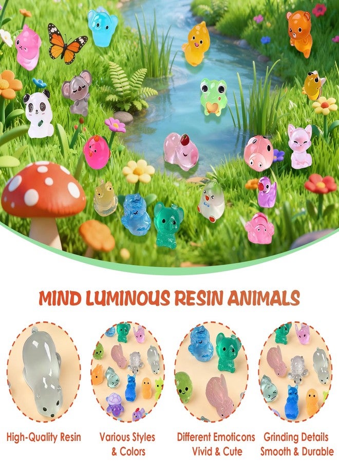 FRAGRANTGARDEN Mini Glow In The Dark Animal Resin Models, Resin Animals Mystery Bags, Individually Wrapped Blind Bags Tiny Animal Figurines, Collectible Mini Animals For Fairy Garden, DIY Crafts (50, animals) - Image 3