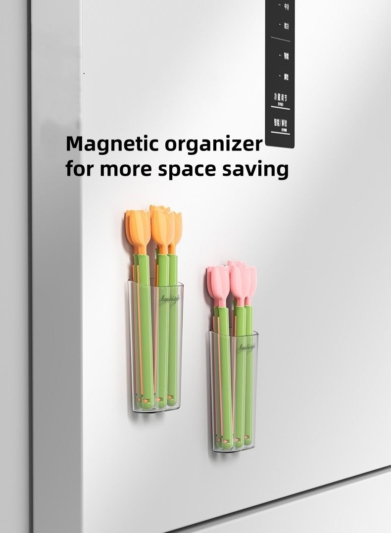 5 PCS Plastic chip clips for food packaging, flower shape makes home more cozy, can be magnetically attached to the refrigerator, refrigerator stickers, curved design sealing bag clips for food, kitchen and home use  - Image 3