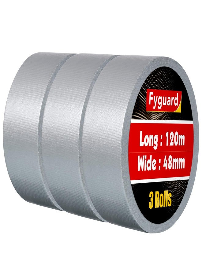 Fyguard 3 Pack Silver Duct Tape 1.89In × 132Yd Total Heavy Duty Waterproof Tape, 8.26Mil Adhesive Repair Duct Tape for Indoor Outdoor Repair Fixation Reinforcement - Image 1