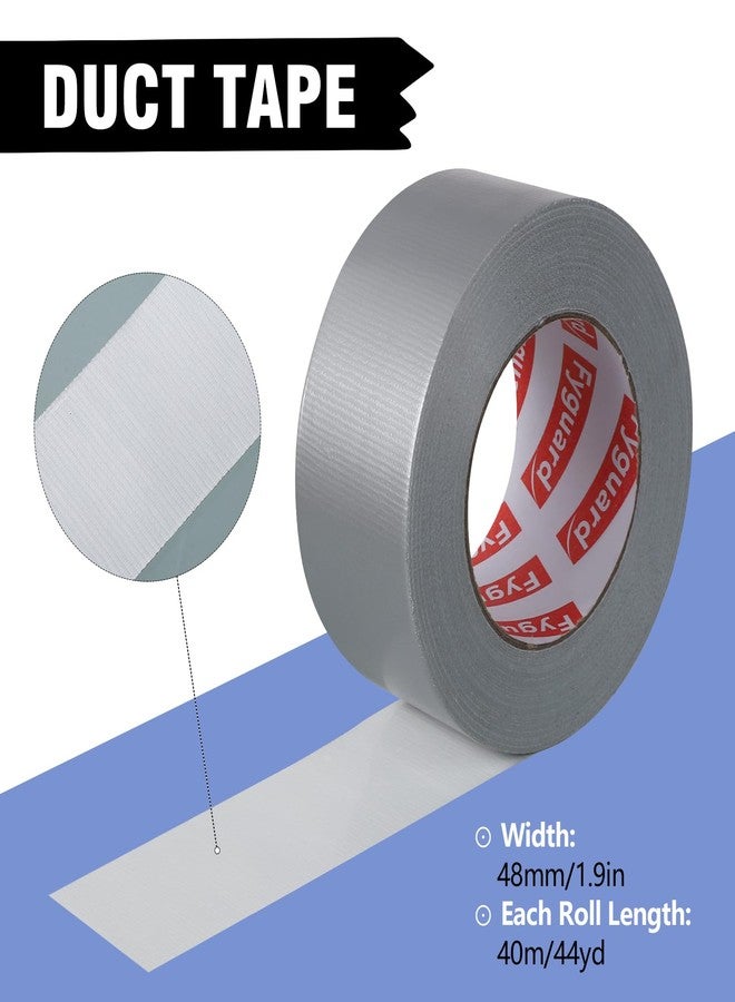 Fyguard 3 Pack Silver Duct Tape 1.89In × 132Yd Total Heavy Duty Waterproof Tape, 8.26Mil Adhesive Repair Duct Tape for Indoor Outdoor Repair Fixation Reinforcement - Image 2