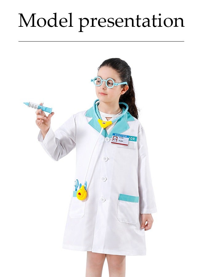 DUNISO Kids Doctor Costume,suitable for boys and girls to wear medical gowns, surgical prop suits, role-playing sets, equipped with toys, suitable for heights of 110 to 130 centimeters - Image 2