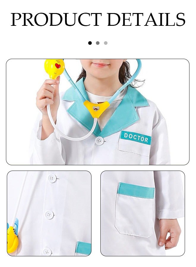 DUNISO Kids Doctor Costume,suitable for boys and girls to wear medical gowns, surgical prop suits, role-playing sets, equipped with toys, suitable for heights of 110 to 130 centimeters - Image 4