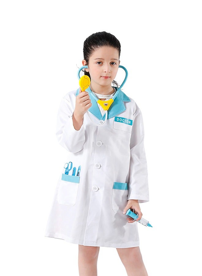 DUNISO Kids Doctor Costume,suitable for boys and girls to wear medical gowns, surgical prop suits, role-playing sets, equipped with toys, suitable for heights of 110 to 130 centimeters - Image 3