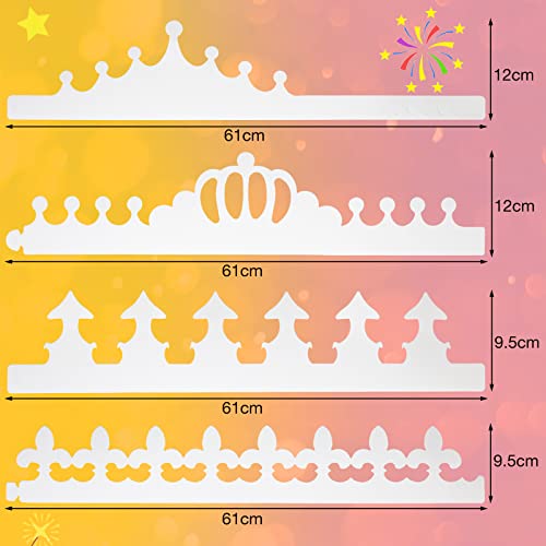 Thenshop 120 Pcs White DIY Paper Crowns for Kids to Decorate Blank Birthday Party Decoration Crowns for Kids Princess QueenStylish Style - Image 5