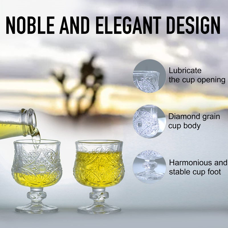 Soopiiso Cordial Glasses 1.7Oz/50Ml Shot Glasses Set Of 8 Shot Glasses With Stem/Tequila Shot Glasses/Sherry Glasses - Image 3