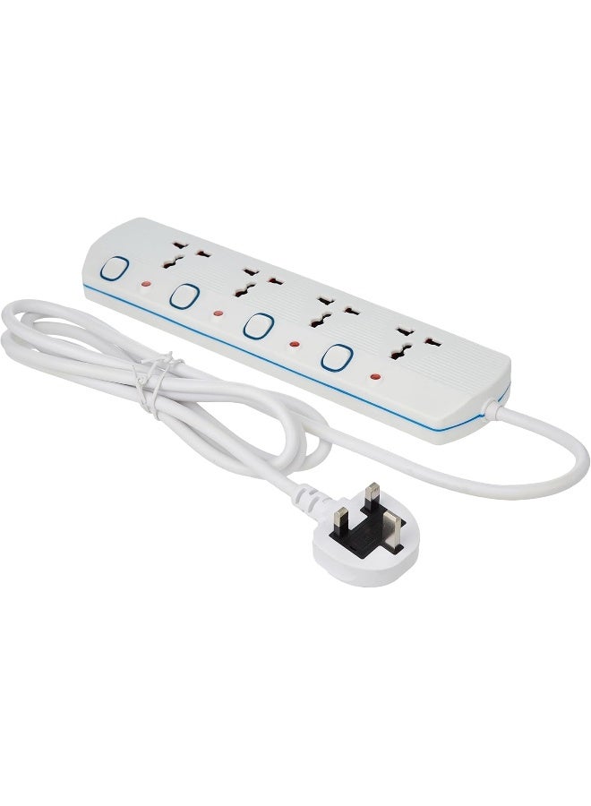 Oshtraco 4-Way Universal Extension Socket with 4 Meter Wire, Multicolor - Image 3