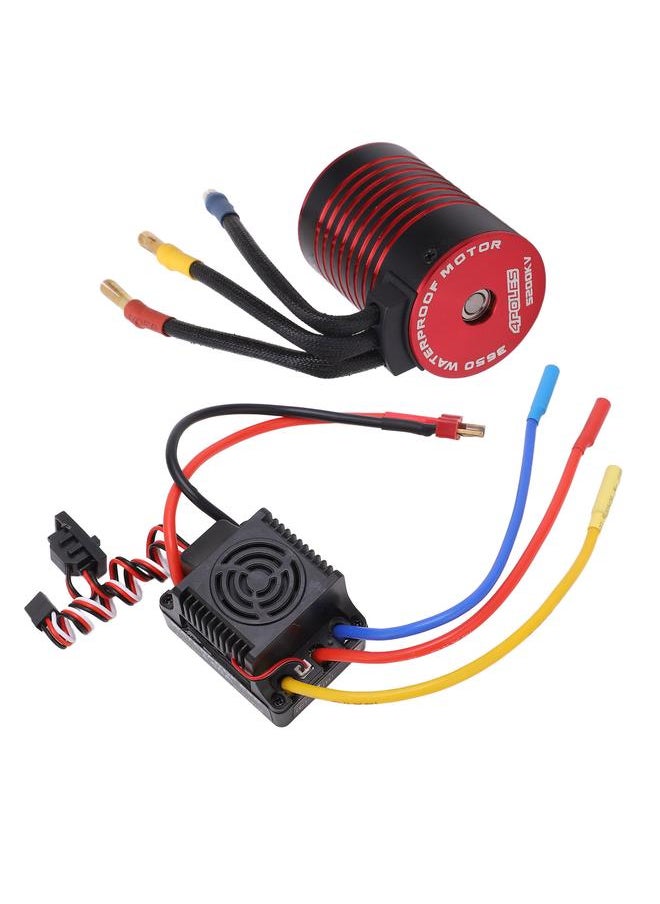 Thoraya GTSKYTENRC 3650 Brushless Motor 60A ESC Combo Long Wire T Plug Aluminum Alloy Red Black for 1/10 RC Car 5200KV  - Image 2