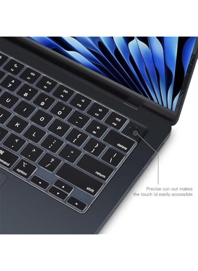 Arabest Black Keyboard Cover for MacBook Air 15 inch with M4 M3 M2 Chip A2941 A3114 A3241 and 13.6 inch with M4 M3 M2 A3240 A3113 A2681 US Keyboard Protector  - Image 3