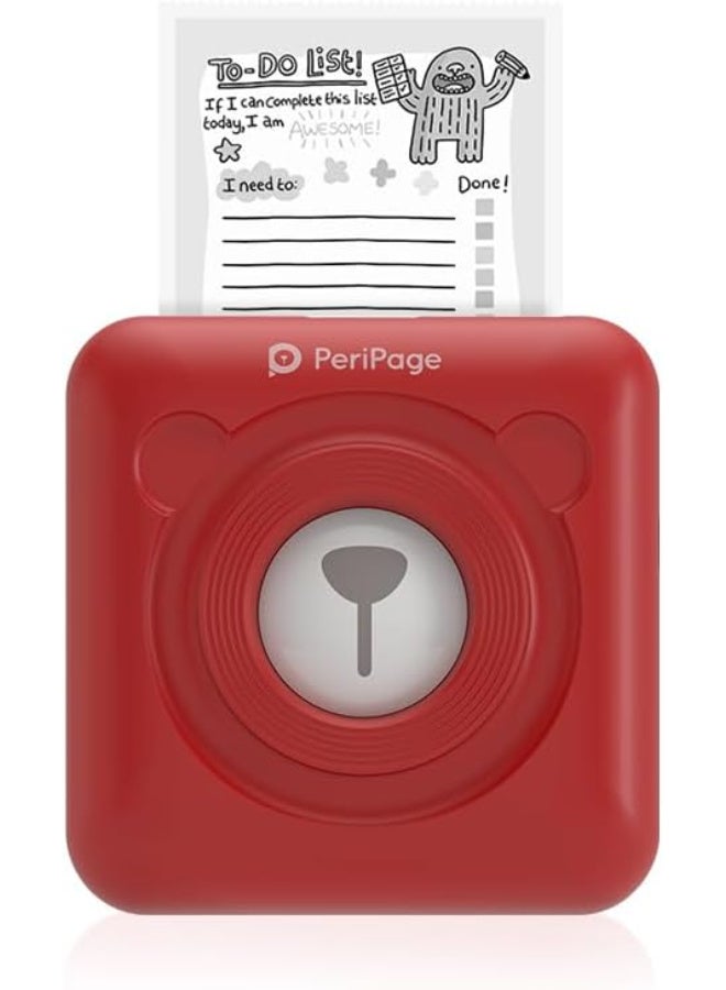 PeriPage A6 203dpi Sticker Printer - Mini Thermal Printer, A6 Sticker Maker Machine, Portable Bluetooth Pocket Phone Printer for Anatomy Flashcards, Journal, Notes, Kids Gift, Receipts, Red - Image 1