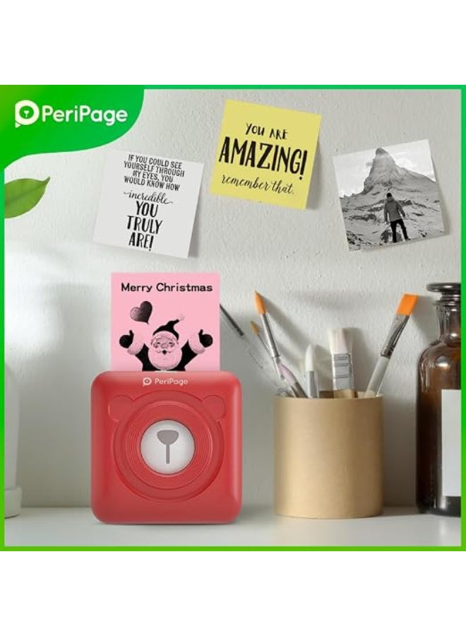 PeriPage A6 203dpi Sticker Printer - Mini Thermal Printer, A6 Sticker Maker Machine, Portable Bluetooth Pocket Phone Printer for Anatomy Flashcards, Journal, Notes, Kids Gift, Receipts, Red - Image 4