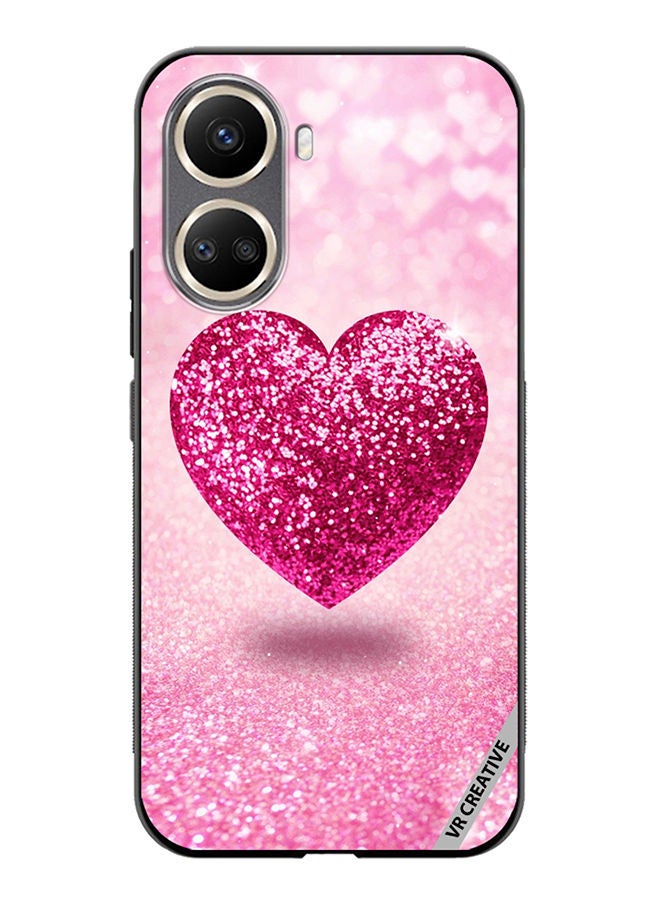 VR CREATIVE Protective Case Cover For Huawei Nova 10 SE Pink Glitter Heart Design Multicolour - Image 1