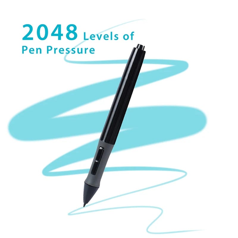 2048 Pressure Sensitivity Stylus Pen Compatible with Multiple Tablets Black Battery Powered - Image 3