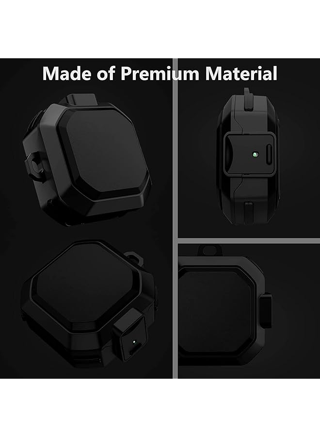 erorex Case Compatible With Heavy Duty Armor For Galaxy Buds 2 Galaxy Buds Pro 2021 Galaxy Live 2020 Secure Lock Design Matte Cover Full Body Protective Shockproof Case Carabiner Black - Image 5