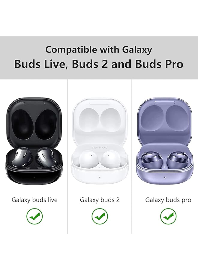 erorex Case Compatible With Heavy Duty Armor For Galaxy Buds 2 Galaxy Buds Pro 2021 Galaxy Live 2020 Secure Lock Design Matte Cover Full Body Protective Shockproof Case Carabiner Black - Image 2