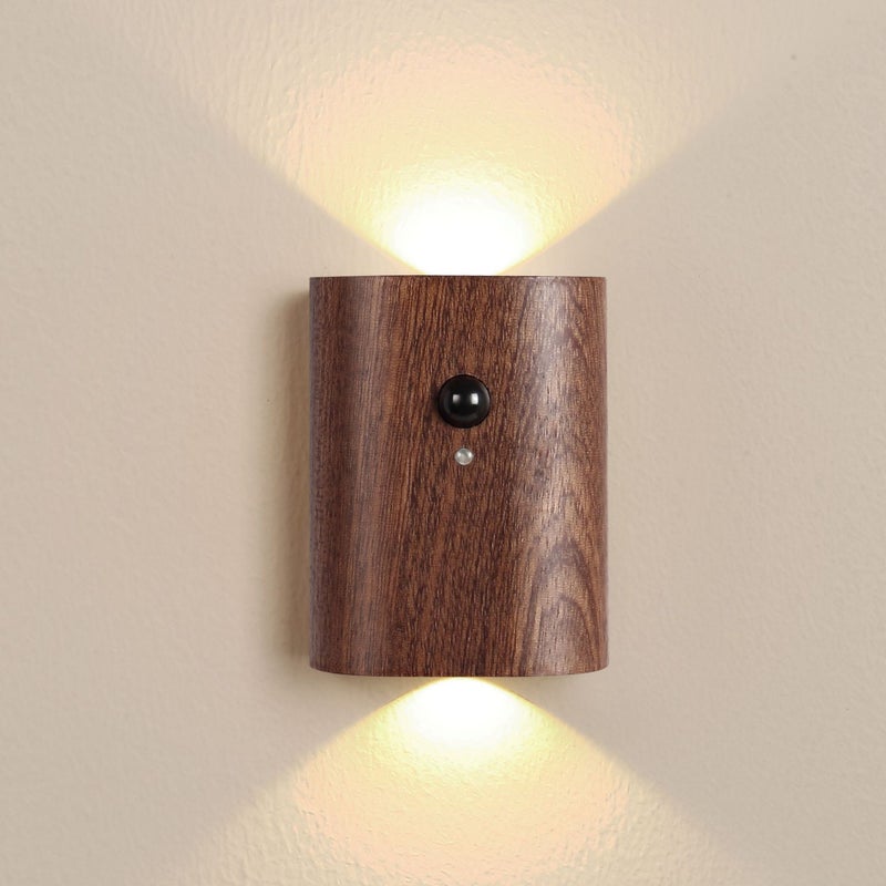 Linkage Induction Led Wall Lamp Cabinet Wardrobe Lamp Desk Lamp Wooden Human Body Induction Usb Charging Infrared Night Light - Image 1