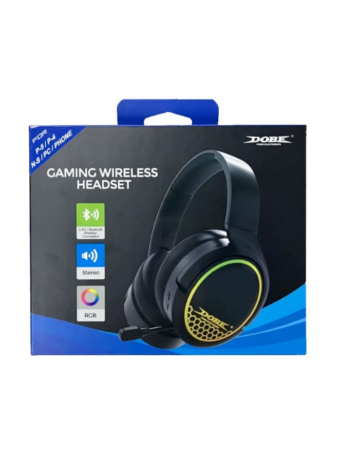DOBE TP5-35110 RGB Gaming Bluetooth Wireless Headset with 2.4G Dual Mode for PS5-PS4-Switch-PC-Phone, Black - Image 3