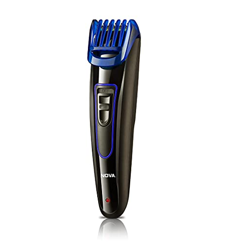 Nova NHT-1071 Titanium Coated Cordless: 45 Minutes USB Trimmer for Men (Black/Blue) - Image 1