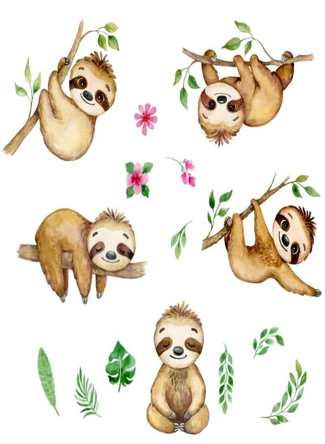 Zaiphany Large Sloth Wall Sticker for Kids Nursery Room,Sloth Wall Decals Peel and Stick for Kids - Image 1