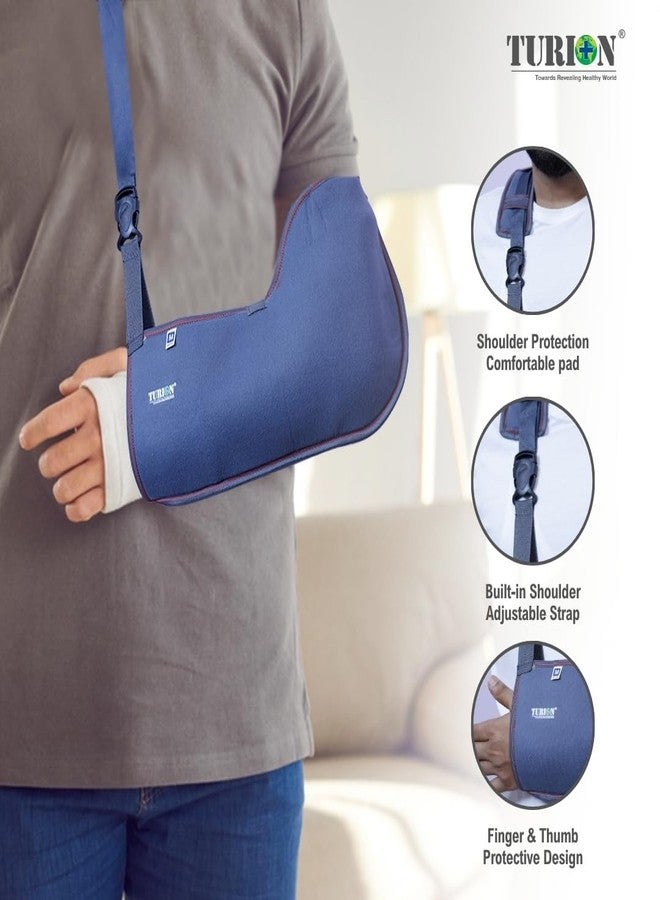 TURION جراب حمالة الذراع القابل للتعديل من TURION - دعم مريح لليد والكتف للتعافي من الكسور والالتواءات والإصابات - خفيف الوزن وجيد التهوية - رمادي (كبير) - Image 4