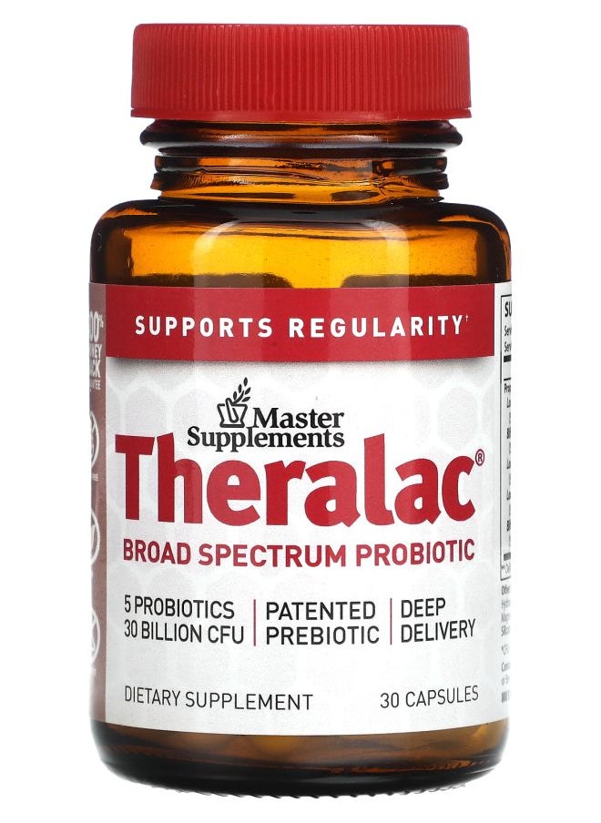 Master Supplements Theralac Broad Spectrum Probiotic 30 Billion CFU 30 Capsules 