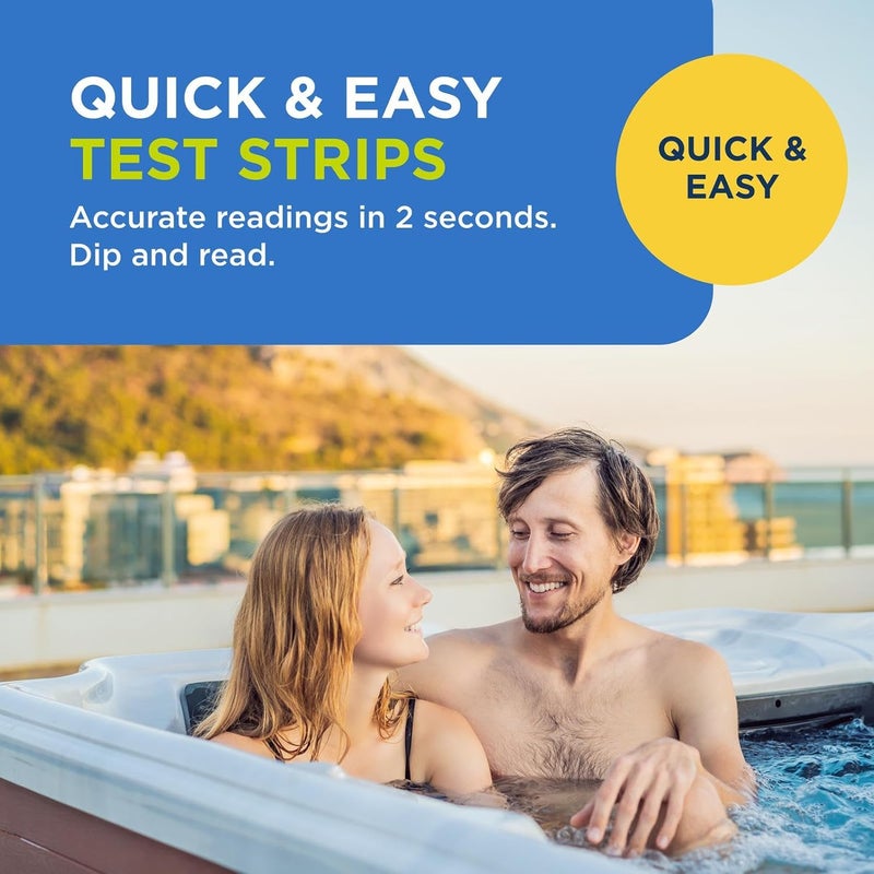 Frog @Ease Test Strips for Hot Tubs and Swim Spas - Test Strip with Out Indicator for @Ease SmartChlor Cartridges, pH, Total Alkalinity and Total Hardness - 60 Test Strips - Image 2