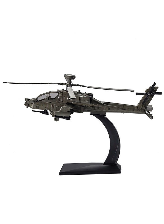 HALAMODO Longbow Apache Helicopter Alloy Model With Display Base , Simulated Alloy Aircraft Model , Black Hawk Armed Helicopter Model, Alloy Body With Light And Sound , Helicopter Ornament , Children Toy , Ideal Birthday Party Gift For Boys And Girls, For Collection And Display , Green , 22*22*8 cm - Image 2