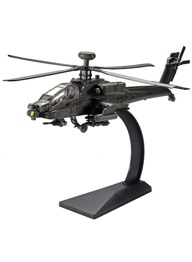 HALAMODO Longbow Apache Helicopter Alloy Model With Display Base , Simulated Alloy Aircraft Model , Black Hawk Armed Helicopter Model, Alloy Body With Light And Sound , Helicopter Ornament , Children Toy , Ideal Birthday Party Gift For Boys And Girls, For Collection And Display , Green , 22*22*8 cm - Image 1