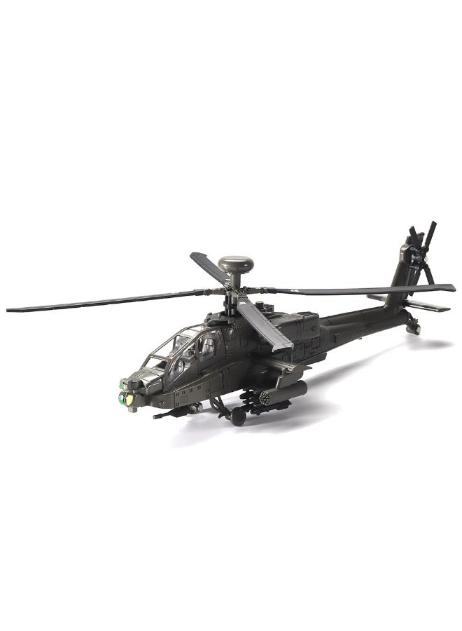 HALAMODO Longbow Apache Helicopter Alloy Model With Display Base , Simulated Alloy Aircraft Model , Black Hawk Armed Helicopter Model, Alloy Body With Light And Sound , Helicopter Ornament , Children Toy , Ideal Birthday Party Gift For Boys And Girls, For Collection And Display , Green , 22*22*8 cm - Image 4