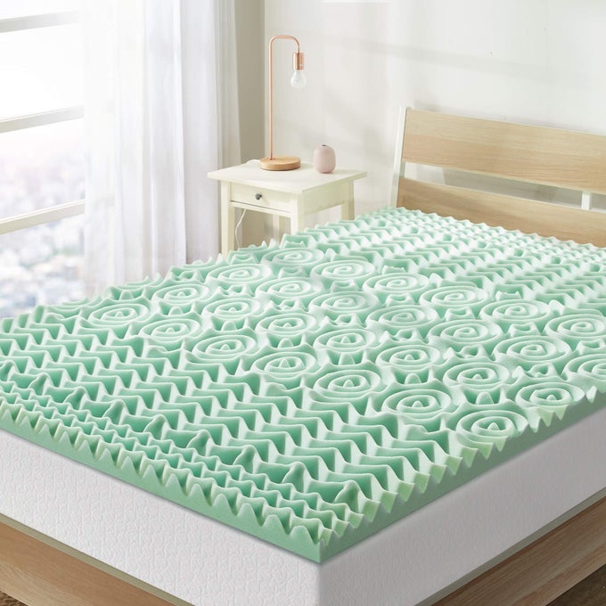 15 INCH 5ZONE MEMORY FOAM MATTRESS TOPPER CALMING ALOE INFUSION DORM ESSENTIALS TWIN XL