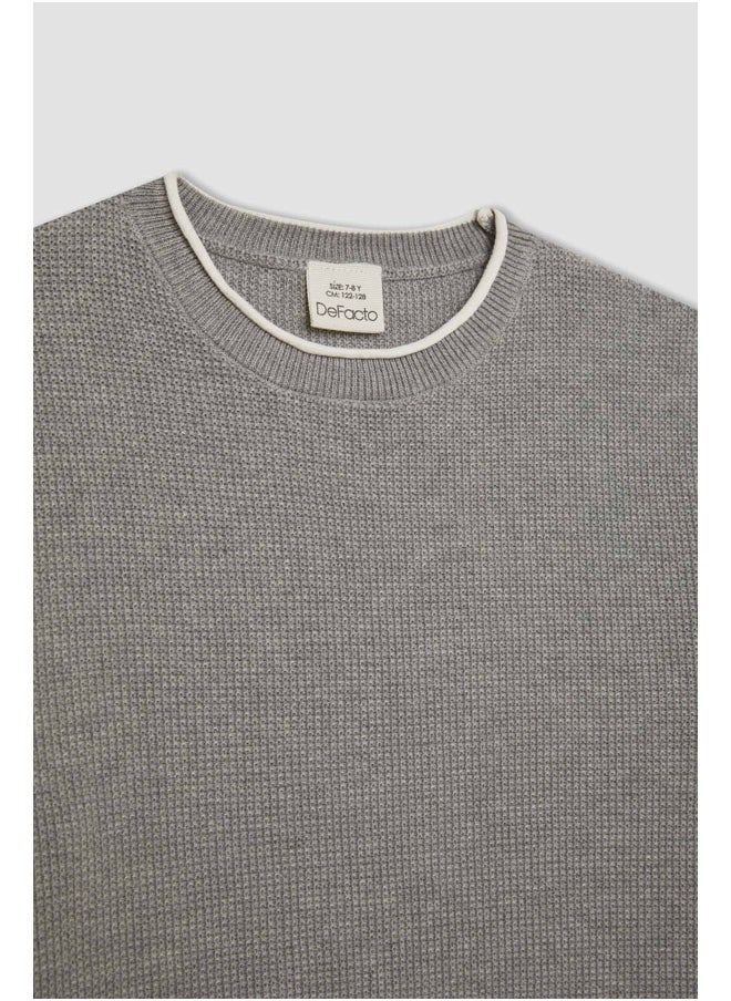 DeFacto Boy Tricot Regular Fit Crew Neck Long Sleeve Pullover  - Image 3