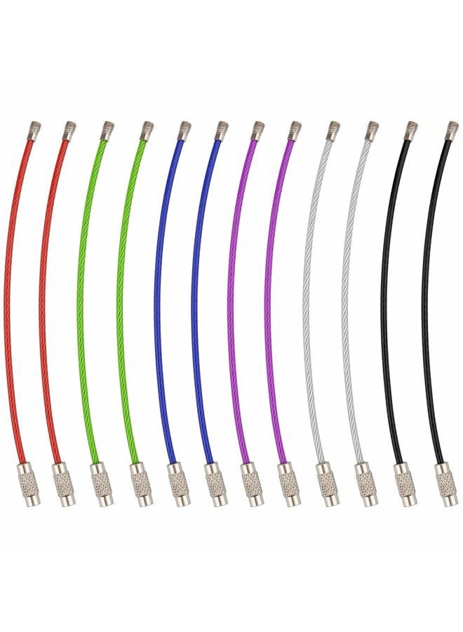 Wisdompro Keychain, 12 Pack of 4.3 Inches Stainless Steel Wire Ring 2mm Cable Loops/Rings for Hanging Luggage Tag, Keyrings and ID Tag Keepers (Pack of 12-4.3) - Image 1