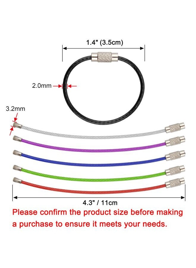 Wisdompro Keychain, 12 Pack of 4.3 Inches Stainless Steel Wire Ring 2mm Cable Loops/Rings for Hanging Luggage Tag, Keyrings and ID Tag Keepers (Pack of 12-4.3) - Image 2