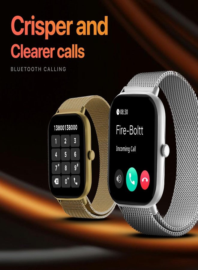 Fire-Boltt ساعة Fire-Boltt Ninja Call Pro Max Ultra الذكية للمكالمات عبر البلوتوث، شاشة عالية الدقة 2.01 بوصة، أكثر من 120 وضعًا رياضيًا، مجموعة أدوات صحية، مساعد صوتي بتقنية الذكاء الاصطناعي، ساعة ذكية لقياس تشبع الأكسجين في الدم (SpO2) للرجال والنساء - رابط ذهبي - Image 4