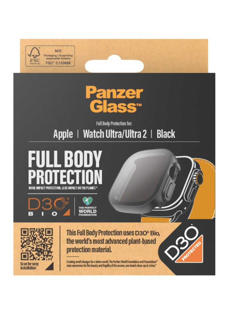 PanzerGlass PanzerGlass™ واقي شاشة لساعة Apple Watch Ultra 2023 - حافظة حماية كاملة للجسم D3O® ضد الخدوش والصدمات، مصنوعة من الزجاج المقوى، 49 ملم أسود - Image 3