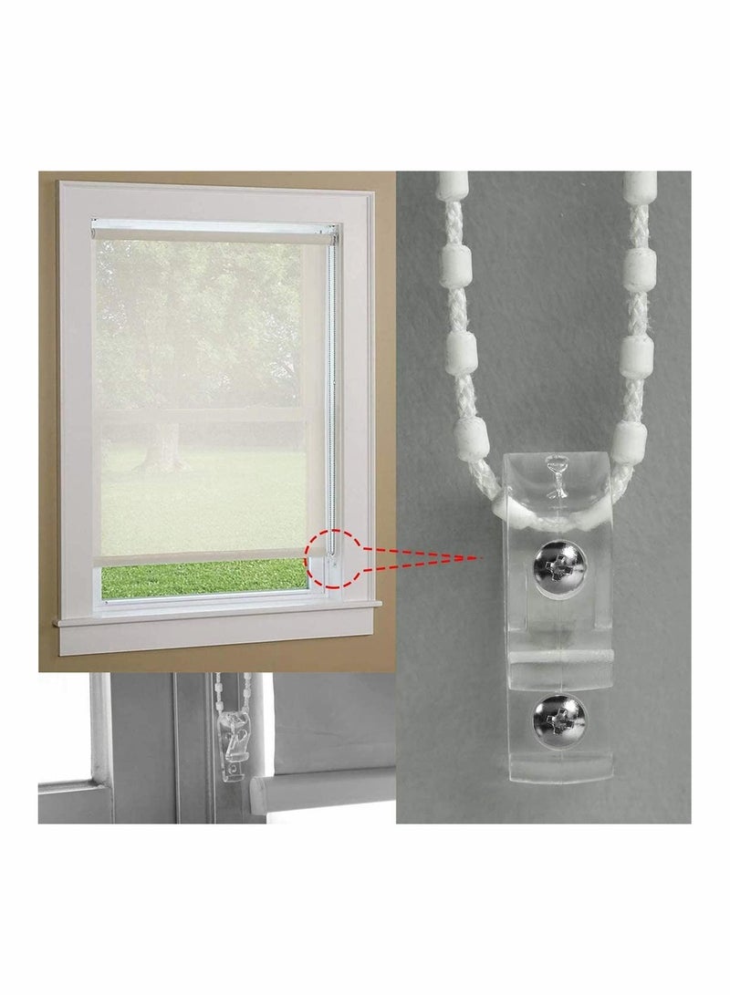 Clear Roller Blind Clip with Screws, Plastic Pillars for Vertical Roman Blinds Ball Chain Cord Control Safety Child - Image 3