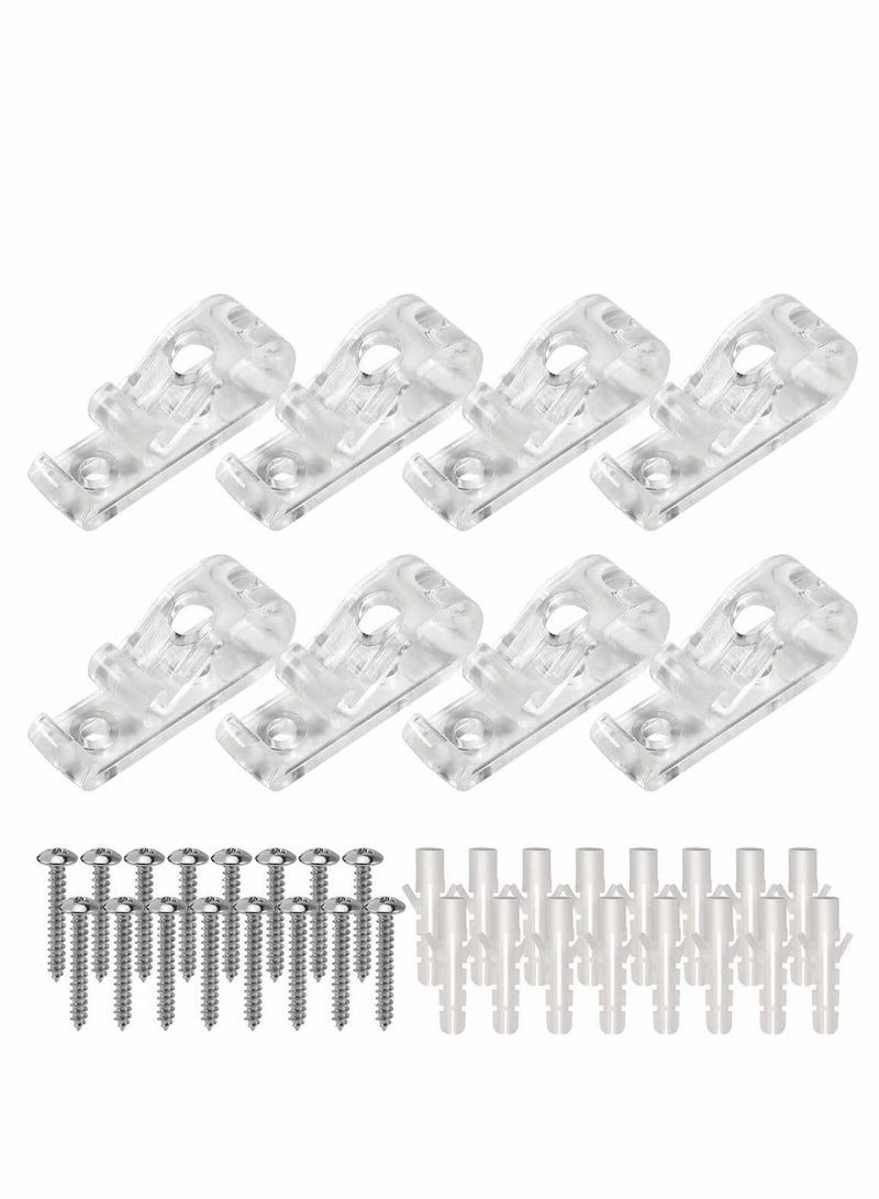 Clear Roller Blind Clip with Screws, Plastic Pillars for Vertical Roman Blinds Ball Chain Cord Control Safety Child - Image 1