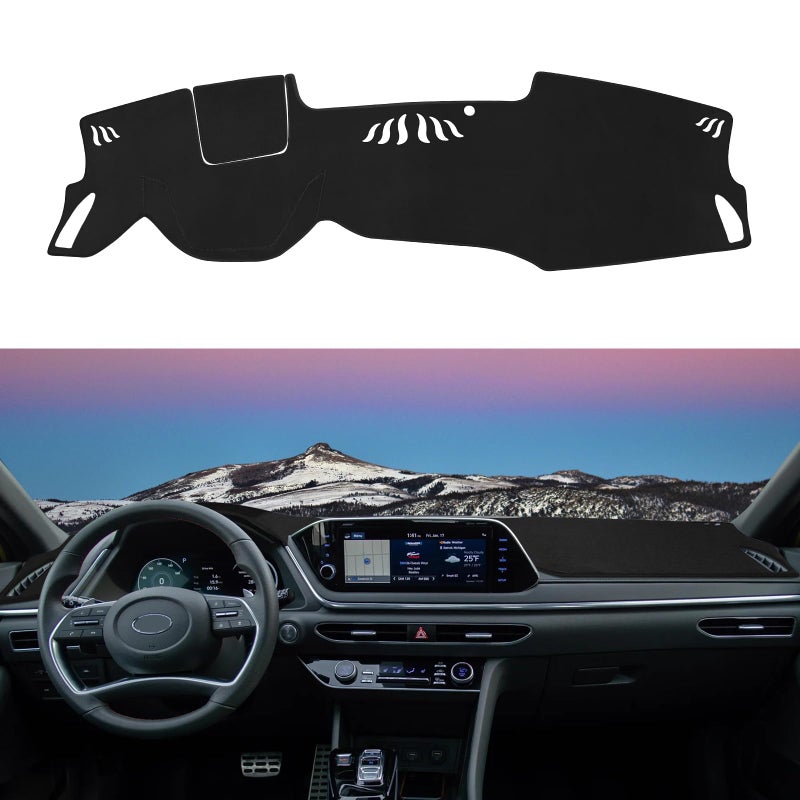 Rilsen Dashboard Cover Mat Custom Fit for 2020 2021 2022 2023 Hyundai Sonata Dash Cover Nonslip Dash Mat Protector Sunshade No Glare Black Only fits for 80inch Touch Screen Dashboard