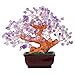 Rockcloud Ã‚Â Natural Amethyst Crystal Stone Bonsai Tree Raw Stone Resin Money Tree Feng Shui Desk Figurines for Home - Image 2