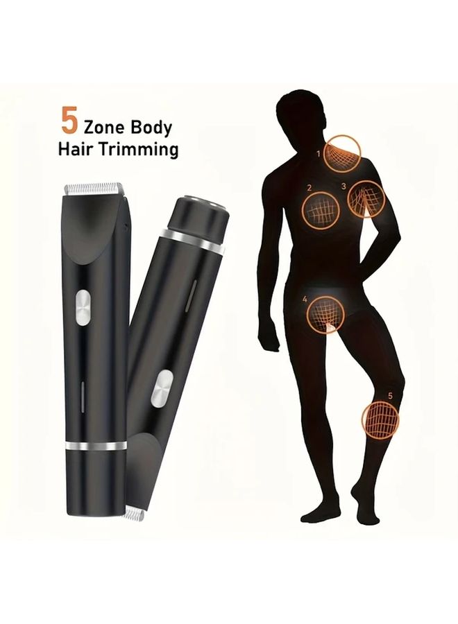 2 In 1 Women Electric Shaver for Bikini Lips Eyebrows Face Legs Underarms Wet Dry Hair Remover Portable Bikini Trimmer Adjustable Rechargeable Cordless USB Charging Gentle Effective Black - Image 3