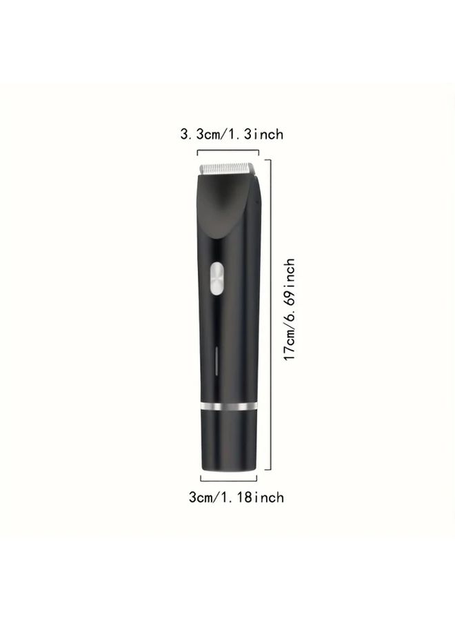 2 In 1 Women Electric Shaver for Bikini Lips Eyebrows Face Legs Underarms Wet Dry Hair Remover Portable Bikini Trimmer Adjustable Rechargeable Cordless USB Charging Gentle Effective Black - Image 2