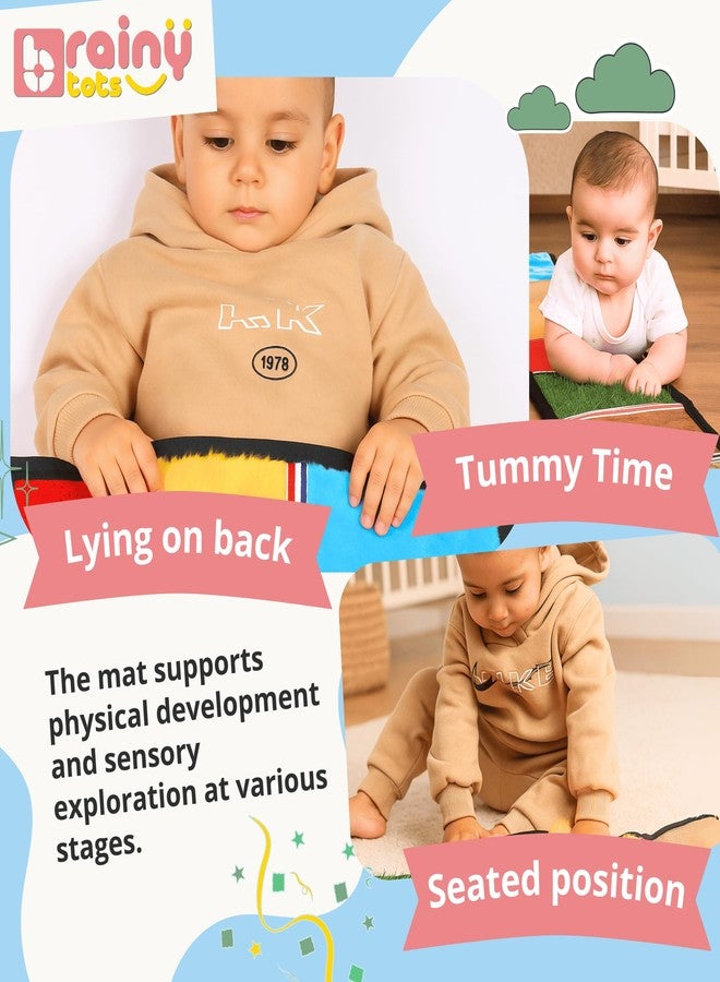 BrainyTots Sensory Play Mats for Babies & Toddlers for 6 Months - 4 Year Old | 7 Textures | Touch, Explore Sensory Mat | Multicolor Baby Playmat for Tummy Time | Motor Skill Development - Image 5